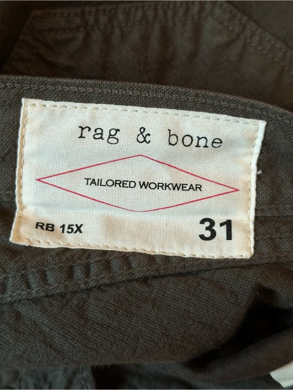 Rag & Bone RB15X Slim Straight Fatigue Canvas Pants 31 NWT Tailored Workwear